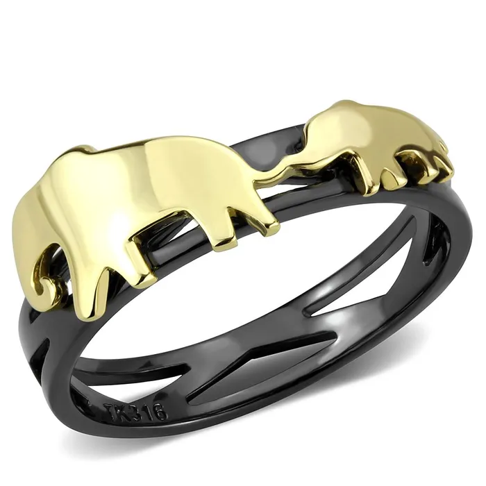 Alamode TK3582 IP Gold IP Black Ion Plating Stainless Steel Ring with No Stone Rings Alamode TK3582 IP Gold IP Black Ion Plating Stainless Steel Ring with No Stone Rings