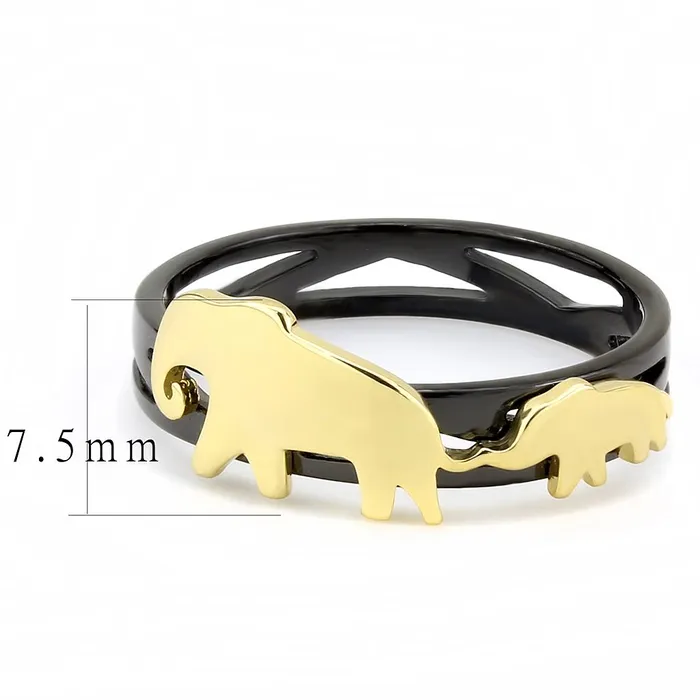 Alamode TK3582 IP Gold IP Black Ion Plating Stainless Steel Ring with No Stone Rings