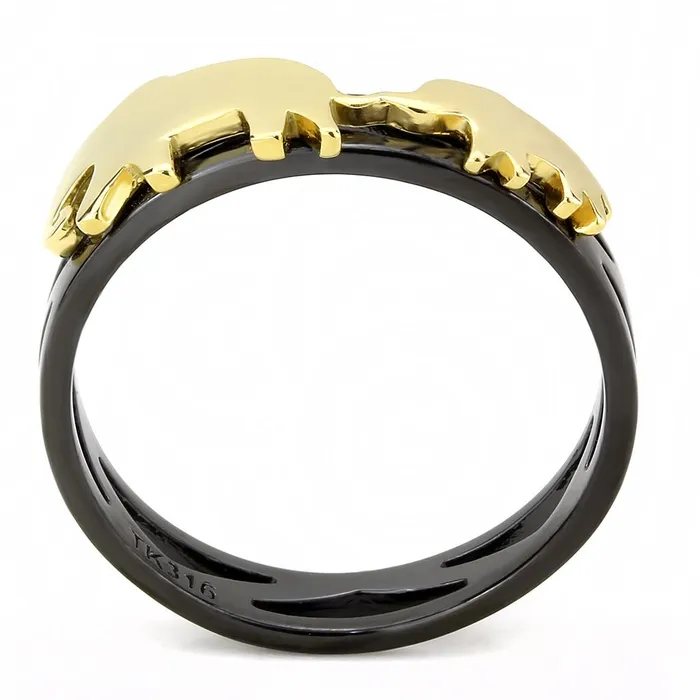 Alamode TK3582 IP Gold IP Black Ion Plating Stainless Steel Ring with No Stone Rings
