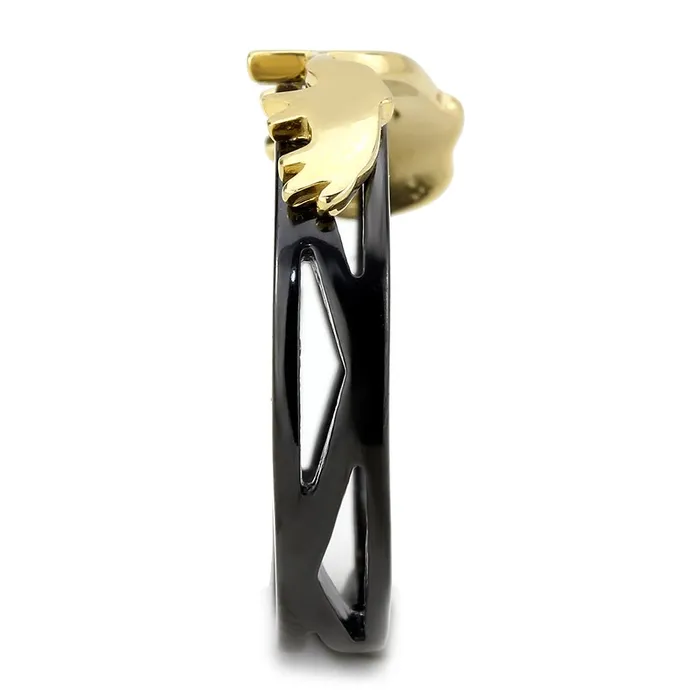 Alamode TK3582 IP Gold IP Black Ion Plating Stainless Steel Ring with No Stone Rings