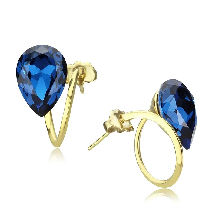 Alamode TK3648 IP GoldIon Plating Stainless Steel Earrings with Top Grade Crystal in Montana Earrings Alamode TK3648 IP GoldIon Plating Stainless Steel Earrings with Top Grade Crystal in Montana Earrings