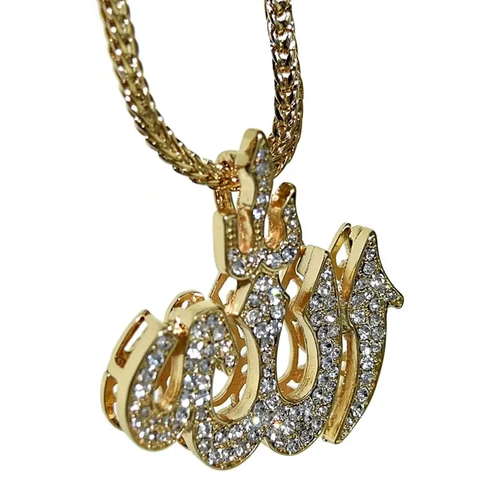 Allah Iced Pendant Gold Finish 36 Franco Chain Necklace Bling Cartel Admin Necklaces Allah Iced Pendant Gold Finish 36 Franco Chain Necklace Bling Cartel Admin Necklaces