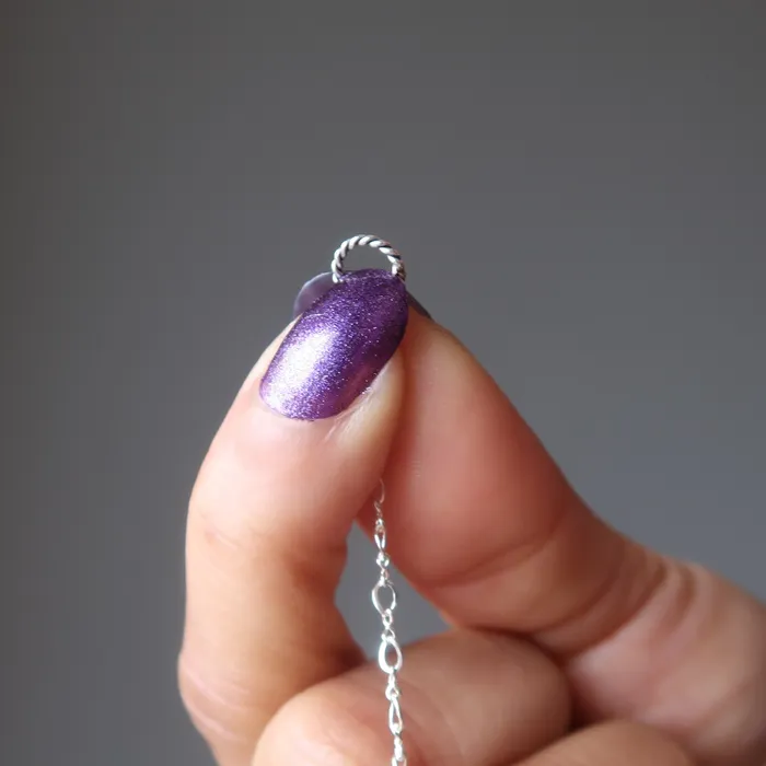 Amethyst Pendulum Violet Vision Sterling Silver Satin Crystals Rings