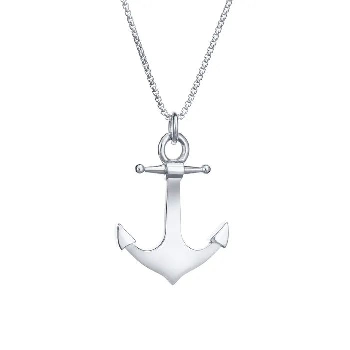 Anchor Cremation Necklace in 14K White Gold closebymejewelry Necklaces