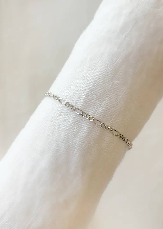 Bella Wren Jewelry Bracelets Figaro Bracelet Silver