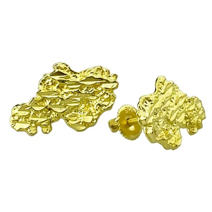 Bling Cartel Admin Earrings 14K Gold Plated over 925 Sterling Silver Nugget Earrings 20MM Bling Cartel Admin Earrings 14K Gold Plated over 925 Sterling Silver Nugget Earrings 20MM