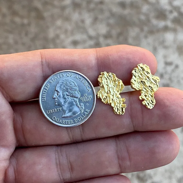 Bling Cartel Admin Earrings 14K Gold Plated over 925 Sterling Silver Nugget Earrings 20MM