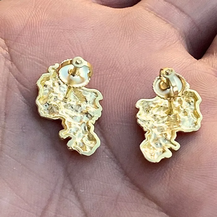 Bling Cartel Admin Earrings 14K Gold Plated over 925 Sterling Silver Nugget Earrings 20MM