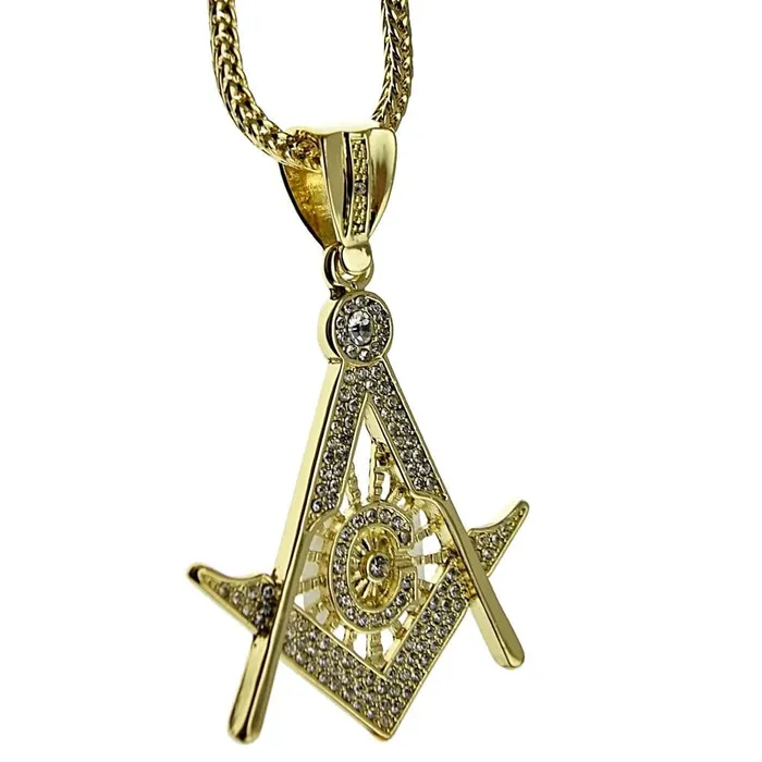 Bling Cartel Admin Necklaces Mason Masonic Symbol Pendant Gold Finish 36 Franco Chain Necklace Bling Cartel Admin Necklaces Mason Masonic Symbol Pendant Gold Finish 36 Franco Chain Necklace