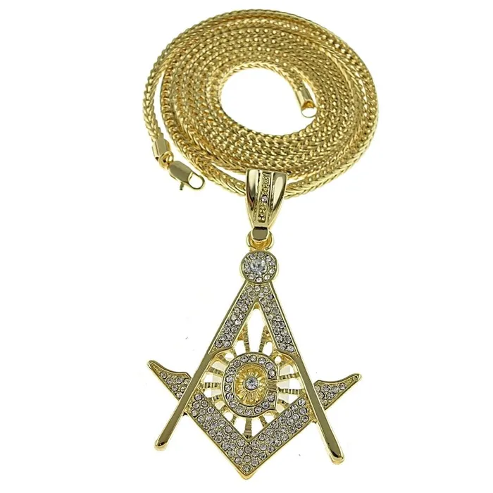 Bling Cartel Admin Necklaces Mason Masonic Symbol Pendant Gold Finish 36 Franco Chain Necklace Bling Cartel Admin Necklaces Mason Masonic Symbol Pendant Gold Finish 36 Franco Chain Necklace