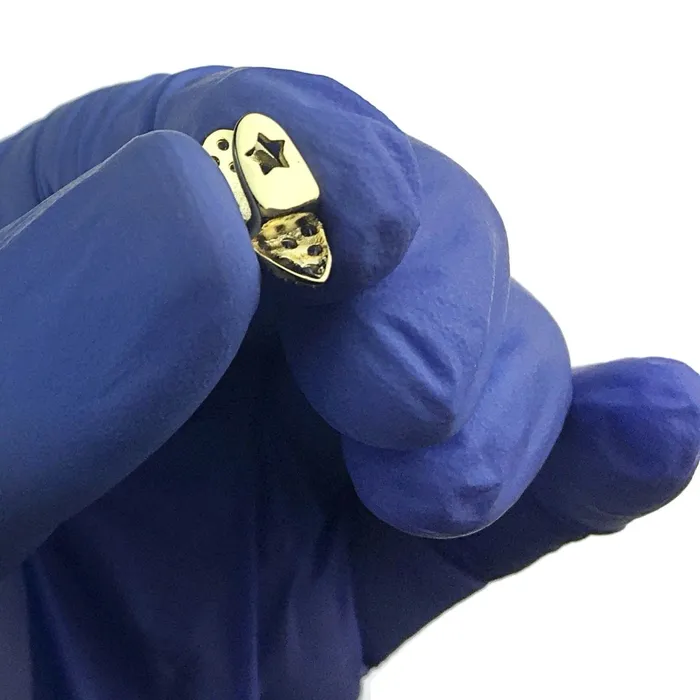 Bling Cartel Admin PreStyled Sets 18k Gold Plated Iced CZ Vampire Fang Single Top Tooth Cap
