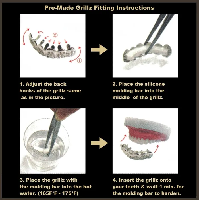 Bling Cartel Admin Rings Silver Tone All Four Open Face Top Window Teeth Grillz