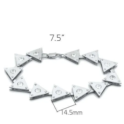 Bracelets Alamode LO2013 Matte Rhodium Rhodium Brass Bracelet with AAA Grade CZ in Clear