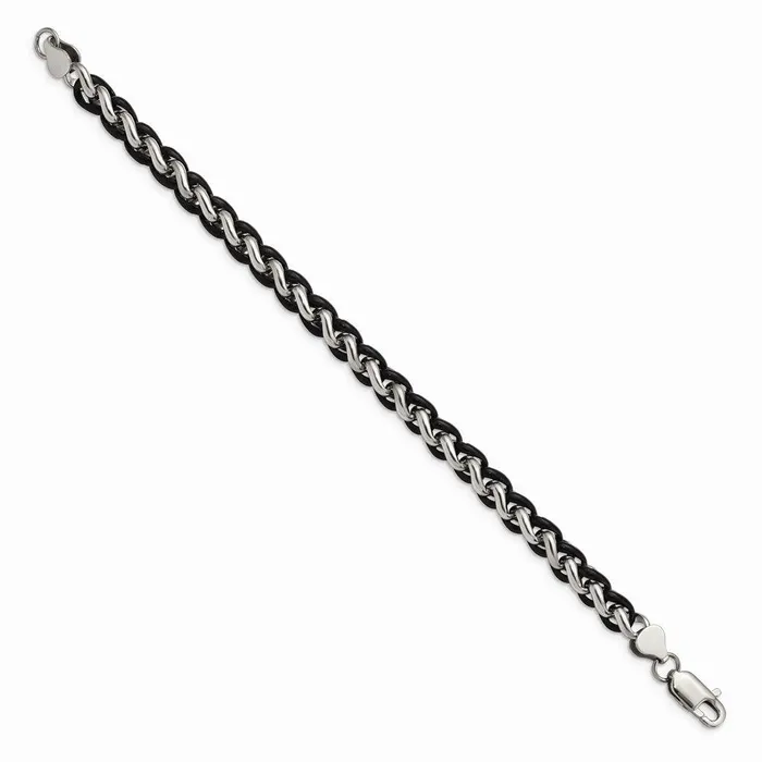 Bracelets Chisel Stainless Steel Polished Black IPplated 825in Bracelet Bracelets Chisel Stainless Steel Polished Black IPplated 825in Bracelet