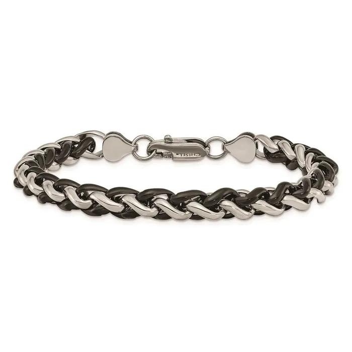 Bracelets Chisel Stainless Steel Polished Black IPplated 825in Bracelet Bracelets Chisel Stainless Steel Polished Black IPplated 825in Bracelet