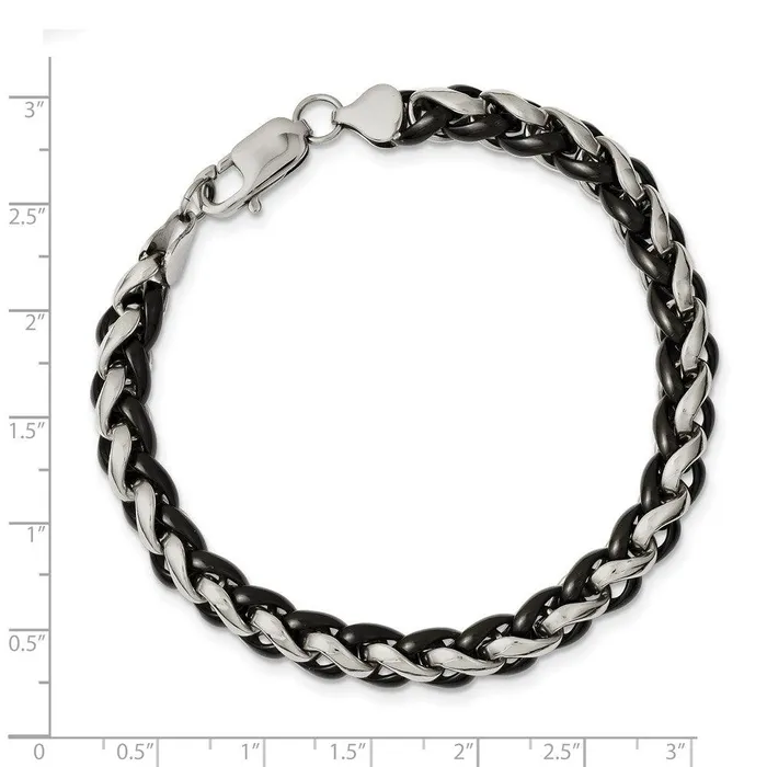 Bracelets Chisel Stainless Steel Polished Black IPplated 825in Bracelet Bracelets Chisel Stainless Steel Polished Black IPplated 825in Bracelet