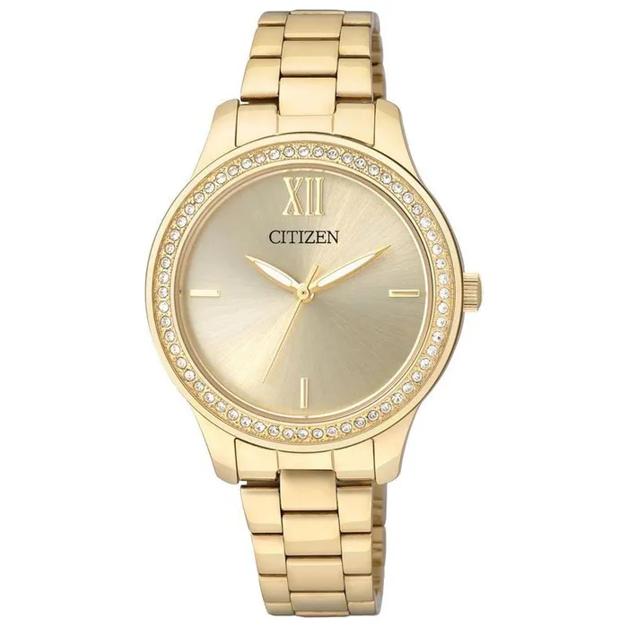 Bracelets Citizen Citizen Womens Quartz Watch Champagne Dial Yellow Gold Case Bracelet EL308859P Bracelets Citizen Citizen Womens Quartz Watch Champagne Dial Yellow Gold Case Bracelet EL308859P