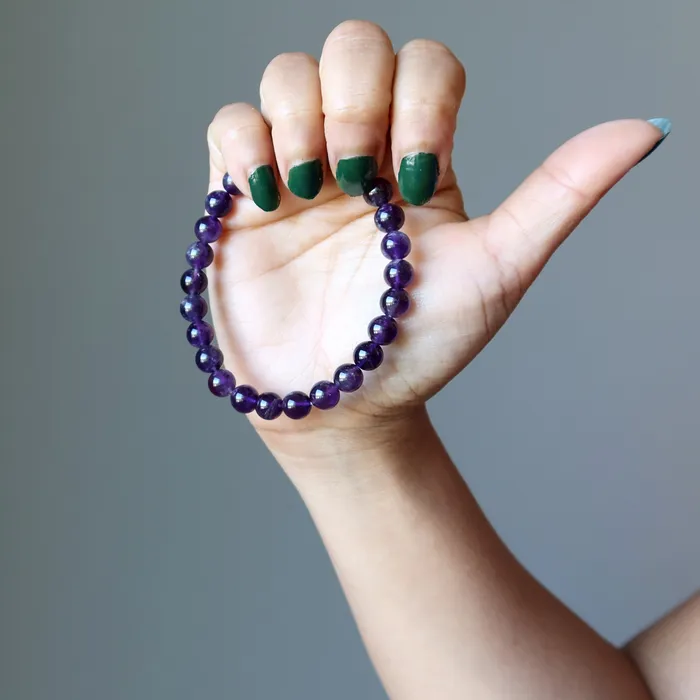 Bracelets Satin Crystals Amethyst Bracelet Deep Purple Divinity Beads