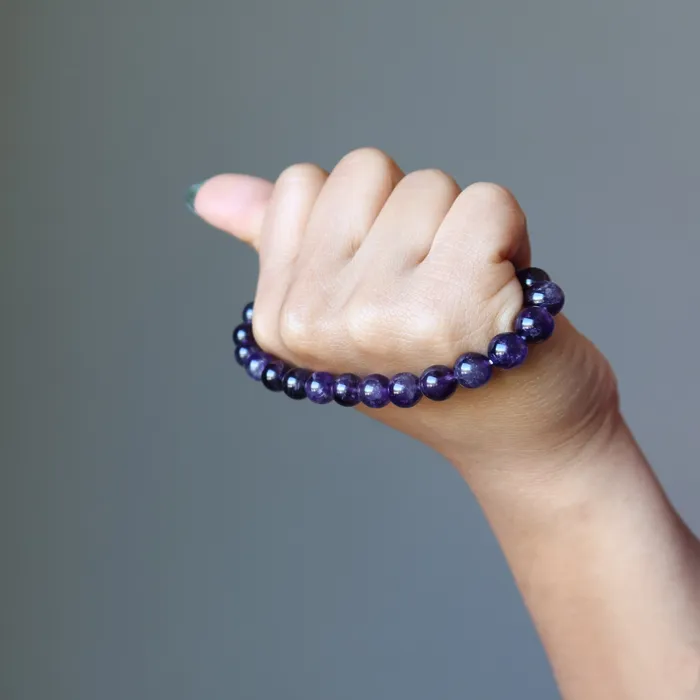 Bracelets Satin Crystals Amethyst Bracelet Deep Purple Divinity Beads
