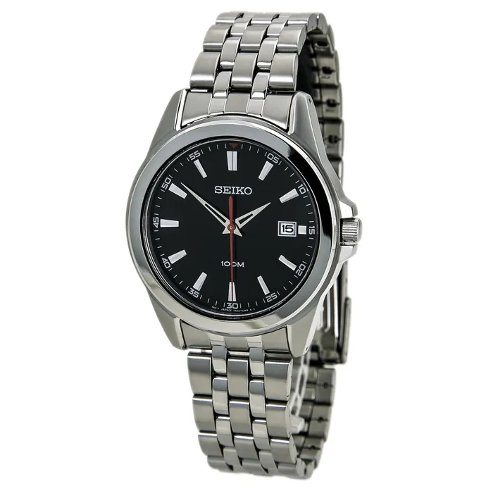Bracelets Seiko Seiko SGEG85 Mens Dress Black Dial Steel Bracelet Quartz Watch Bracelets Seiko Seiko SGEG85 Mens Dress Black Dial Steel Bracelet Quartz Watch