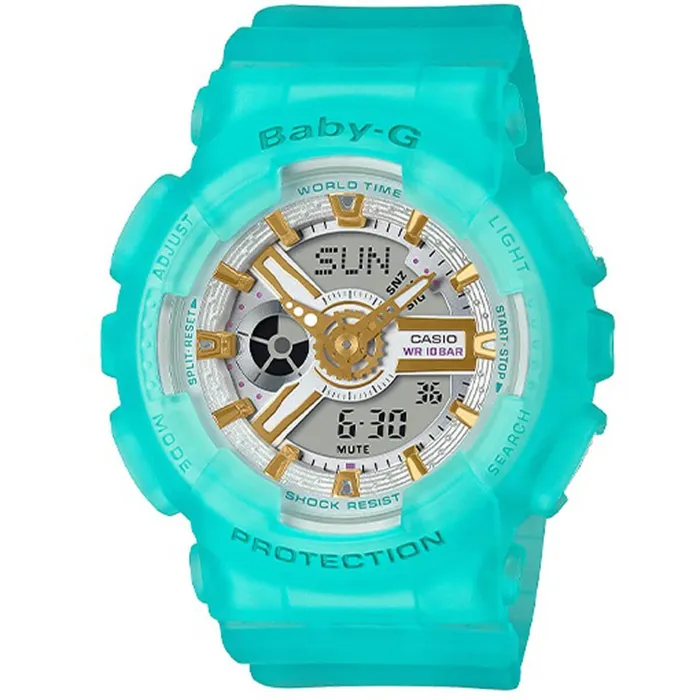 Casio Womens Watch BabyG Blue Dial Semi Transparent Resin Strap BA110SC2A Casio Watches Casio Womens Watch BabyG Blue Dial Semi Transparent Resin Strap BA110SC2A Casio Watches