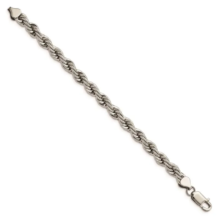 Chisel Bracelets Stainless Steel Polished 7mm Rope Bracelet Chisel Bracelets Stainless Steel Polished 7mm Rope Bracelet