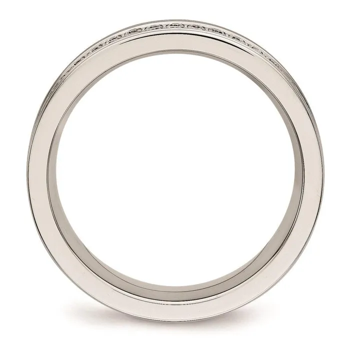 Chisel Rings Stainless Steel Polished CZ Ring Chisel Rings Stainless Steel Polished CZ Ring