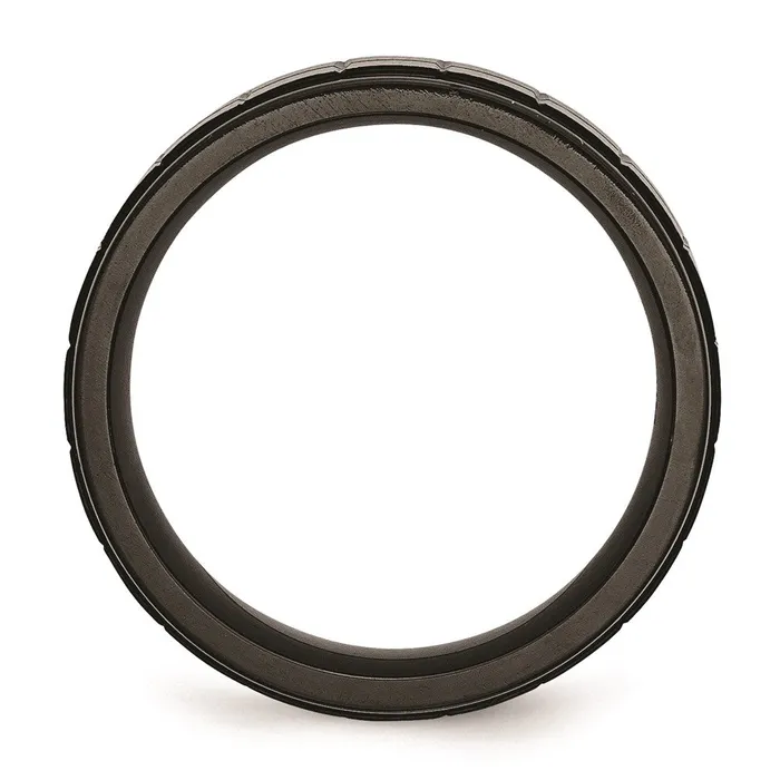 Chisel Rings Titanium 9mm Black IPplated Brushed Polished Band TB268 Chisel Rings Titanium 9mm Black IPplated Brushed Polished Band TB268