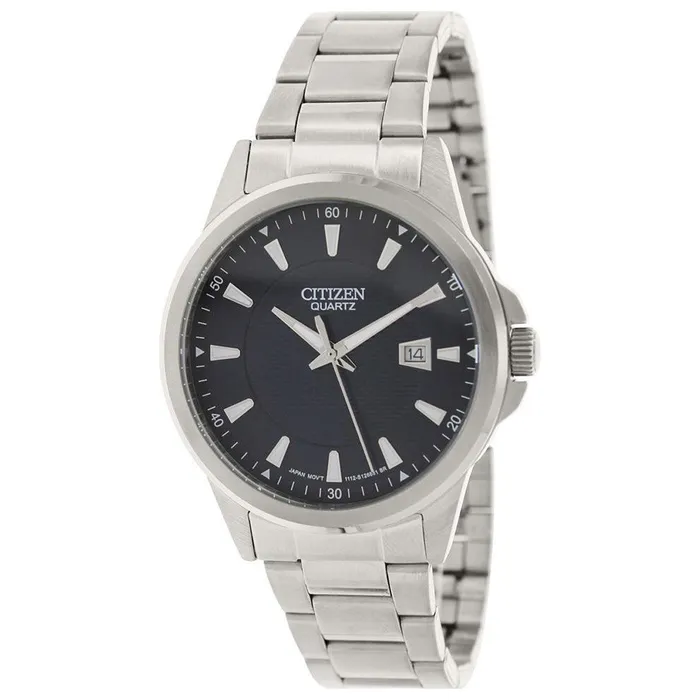 Citizen Bracelets Citizen Mens Quartz Watch Navy Blue Dial Stainless Steel Bracelet BI101051L