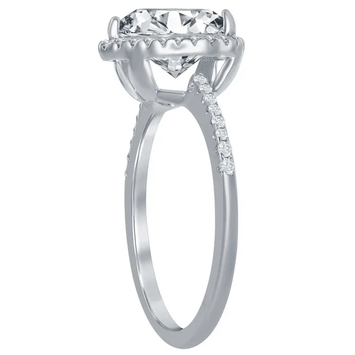 Classic Classic Womens PearShaped Halo Pave Band Ring W2849 Rings