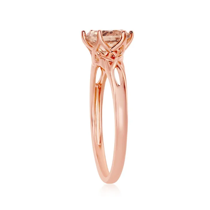 Classic Rings Sterling Silver 6Prong 7mm Round Morganite CZ Ring W1938