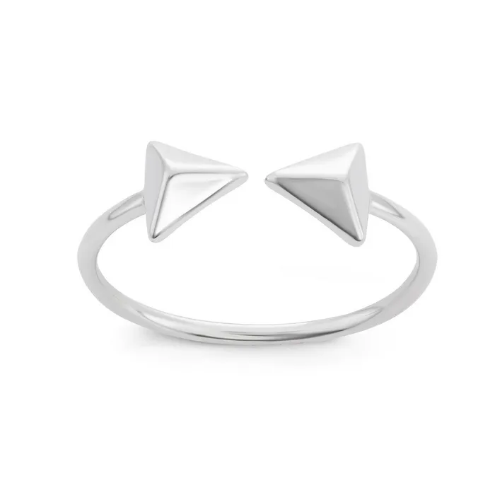 Classic Rings Sterling Silver Small Shiny Double Ended Arrow Ring W1539