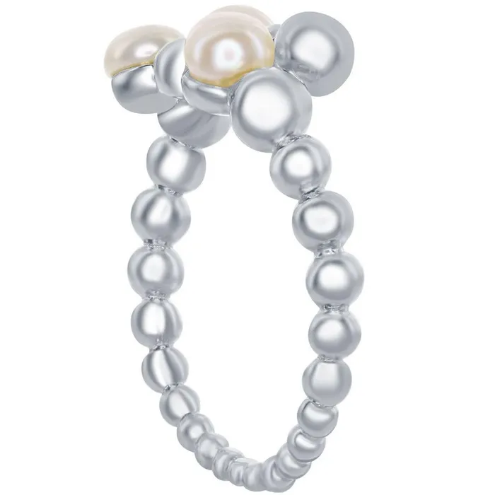 Classic Womens Ring Sterling Silver Fwp and Shiny Beaded Open Size 7 W26877 Classic Rings Classic Womens Ring Sterling Silver Fwp and Shiny Beaded Open Size 7 W26877 Classic Rings