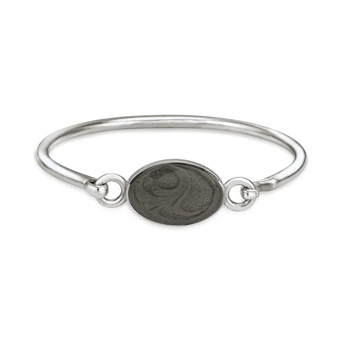 closebymejewelry Bracelets Oval Bangle Clasp Cremation Bracelet in Sterling Silver closebymejewelry Bracelets Oval Bangle Clasp Cremation Bracelet in Sterling Silver