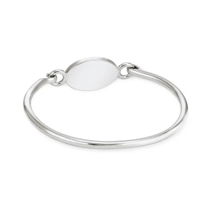 closebymejewelry Bracelets Oval Bangle Clasp Cremation Bracelet in Sterling Silver
