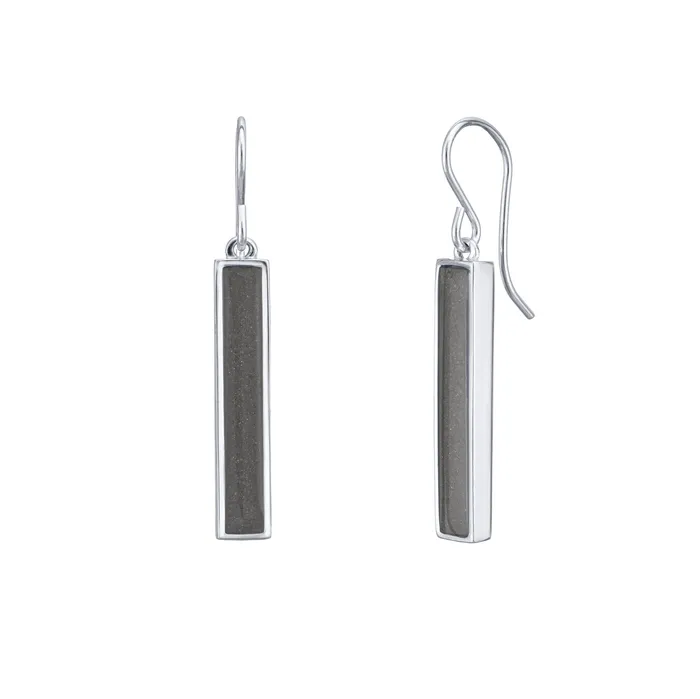 closebymejewelry Earrings Bar Cremation Dangle Earrings in 14K White Gold closebymejewelry Earrings Bar Cremation Dangle Earrings in 14K White Gold