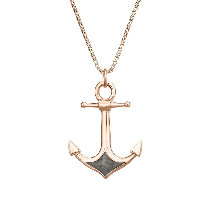 closebymejewelry Necklaces Anchor Cremation Necklace in 14K Rose Gold