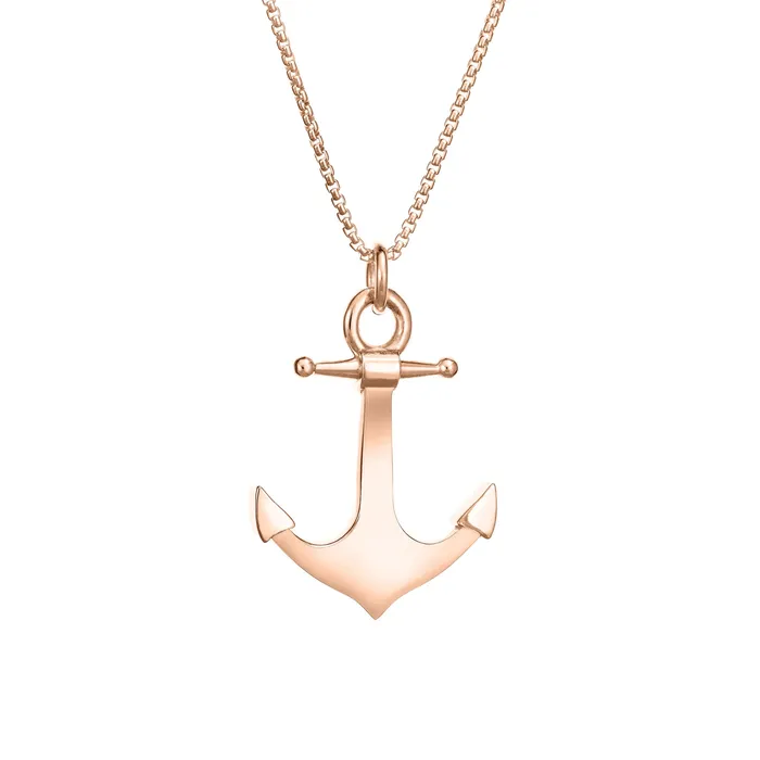 closebymejewelry Necklaces Anchor Cremation Necklace in 14K Rose Gold
