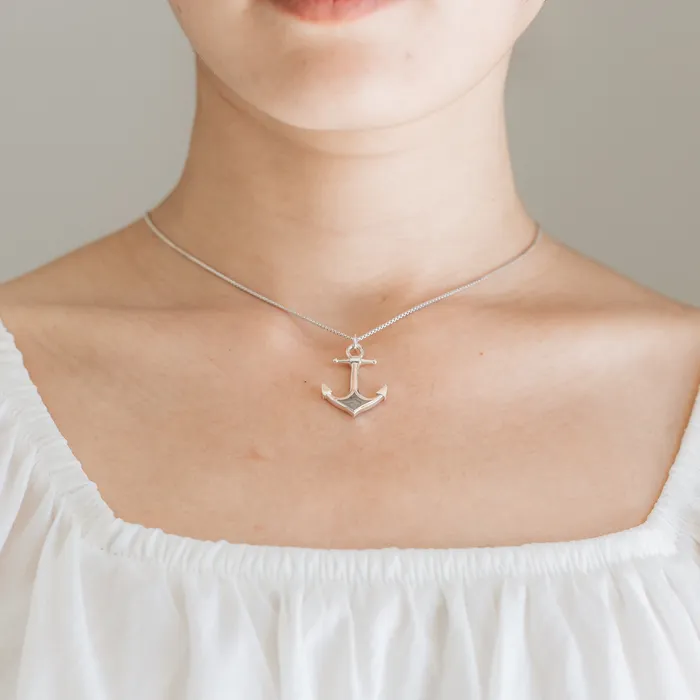 closebymejewelry Necklaces Anchor Cremation Necklace in 14K Rose Gold