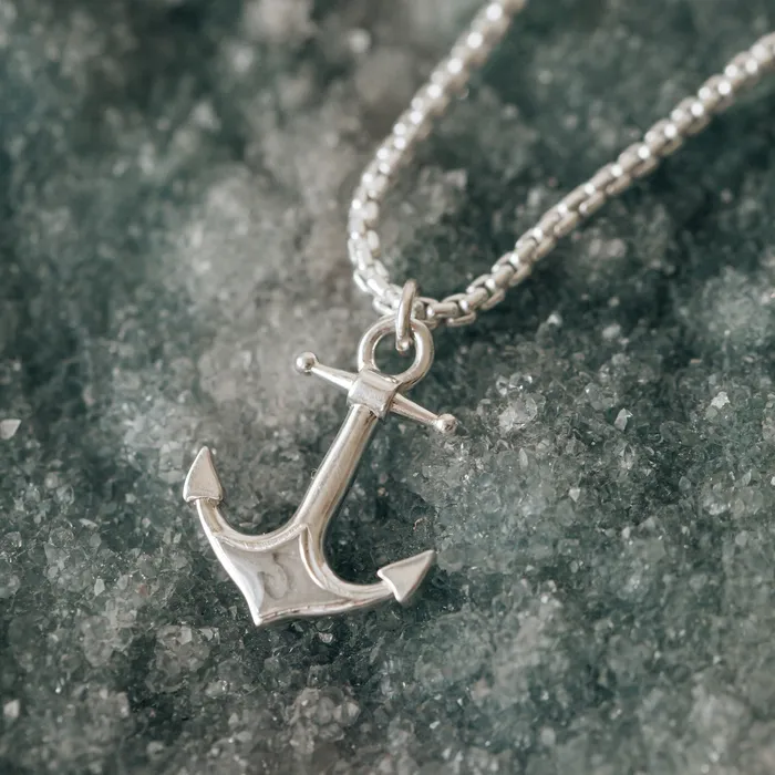 closebymejewelry Necklaces Anchor Cremation Necklace in 14K Rose Gold