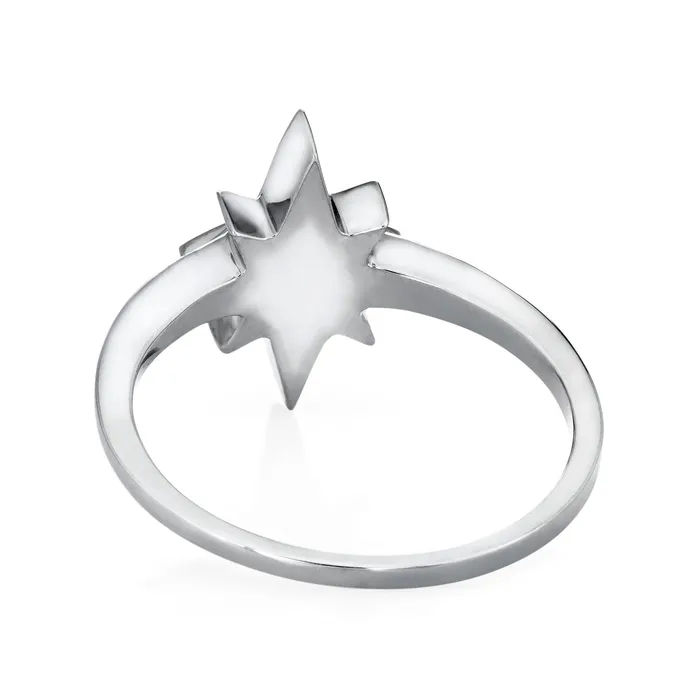 closebymejewelry North Star Diamond Band Cremation Ring in 14K White Gold Rings
