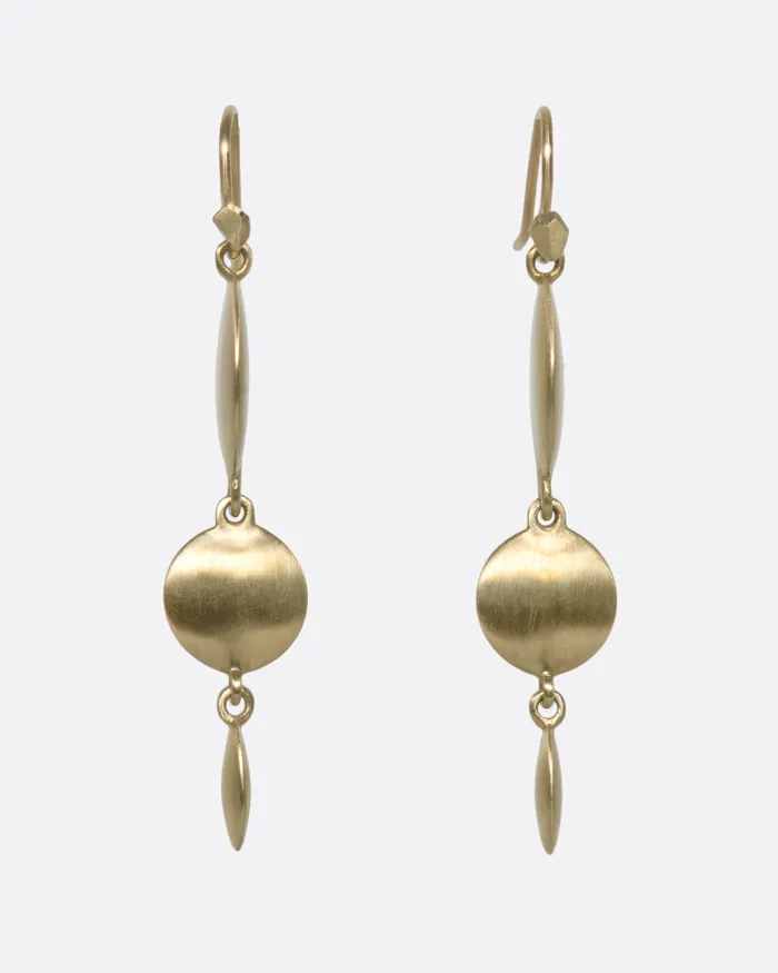 DANYELL Gold Horea Triple Drop Earrings Earrings