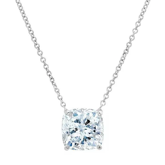 deBebians Cushion Cut Forever One Moissanite Womens Pendant Necklaces