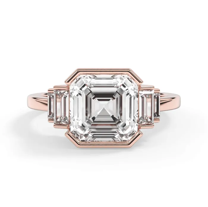 deBebians Partial Bezel Five Stone Engagement Ring Setting Rings