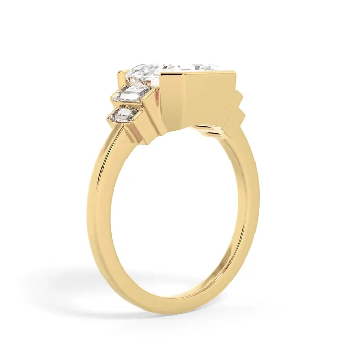 deBebians Partial Bezel Five Stone Engagement Ring Setting Rings