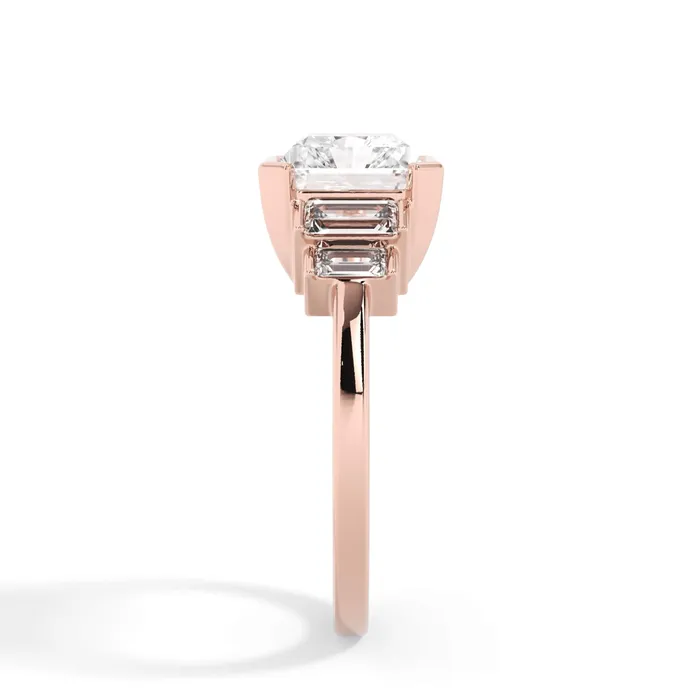deBebians Partial Bezel Five Stone Engagement Ring Setting Rings