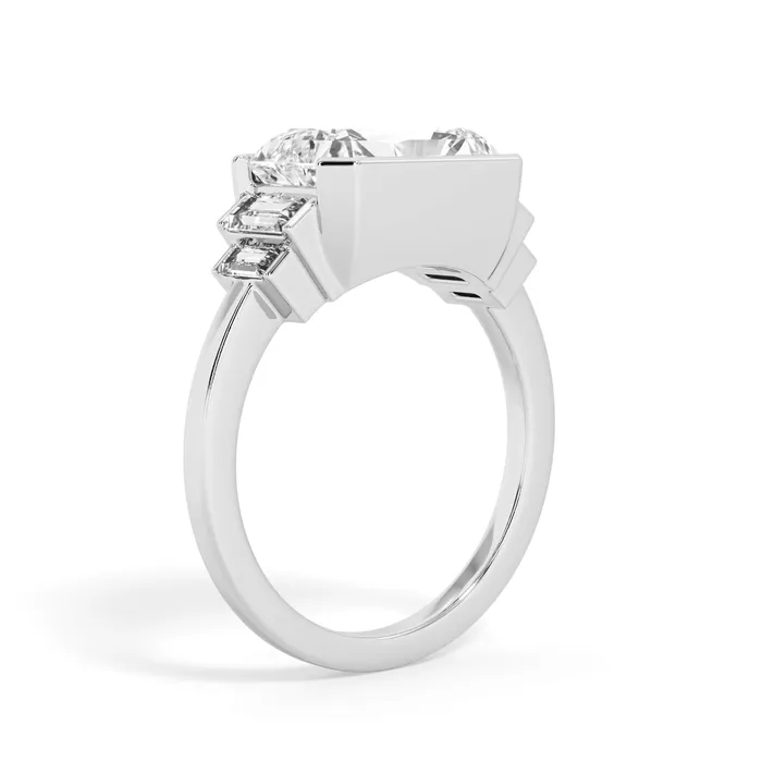deBebians Partial Bezel Five Stone Engagement Ring Setting Rings