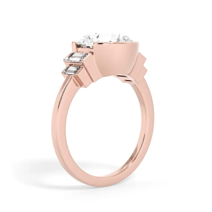 deBebians Partial Bezel Five Stone Engagement Ring Setting Rings