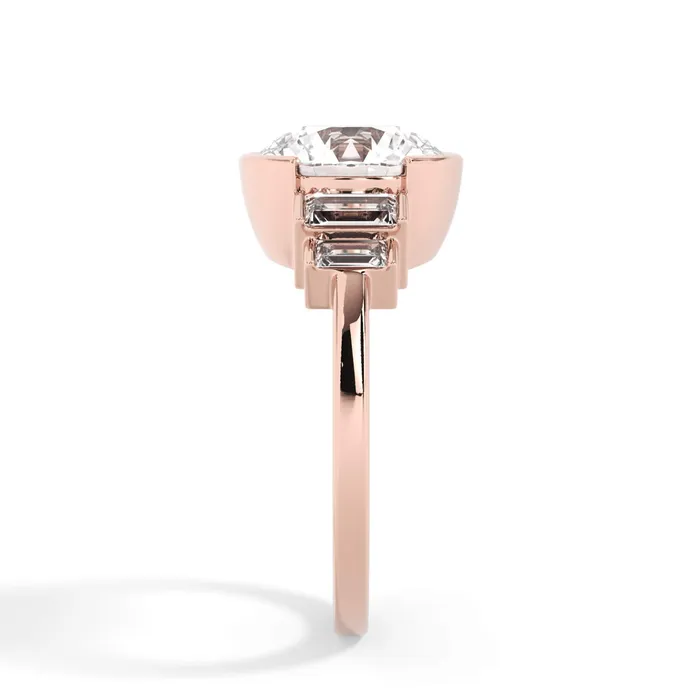 deBebians Partial Bezel Five Stone Engagement Ring Setting Rings
