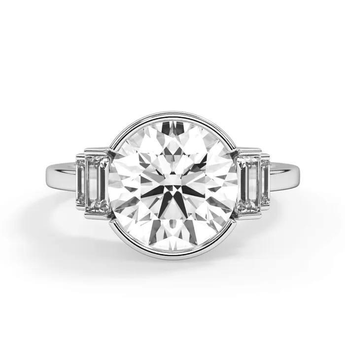 deBebians Partial Bezel Five Stone Engagement Ring Setting Rings